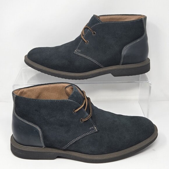 GH Bass Navy Blue Suede Leather Chukka Ankle Boots Men’s 8 Radley - Picture 1 of 8